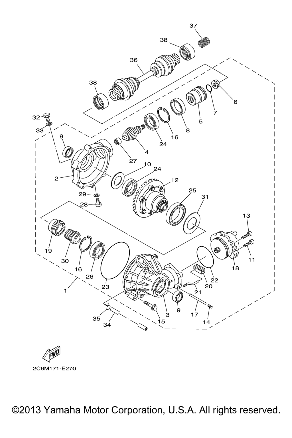 Схема узла Передний Дифференциал