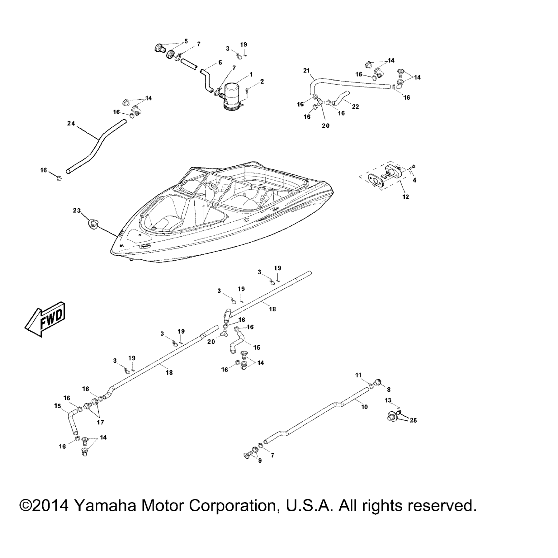 Схема узла Дренажные Fitting\'и Для Палубы