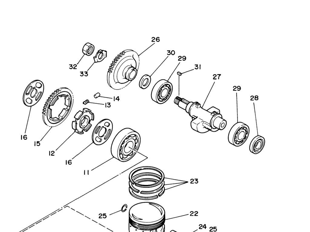 Схема узла Crankshaft. Piston