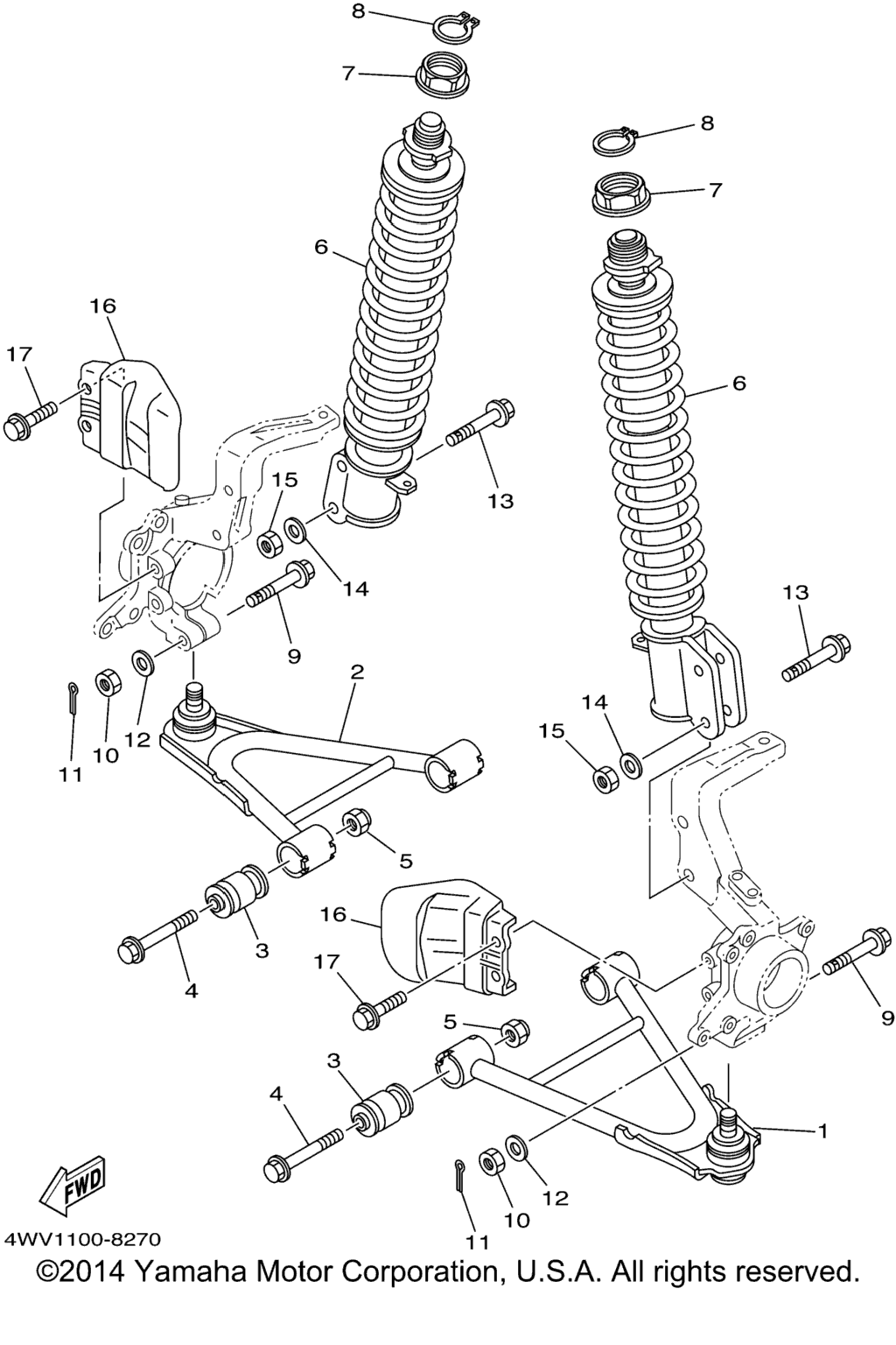 Схема узла Передняяsuspension Wheel