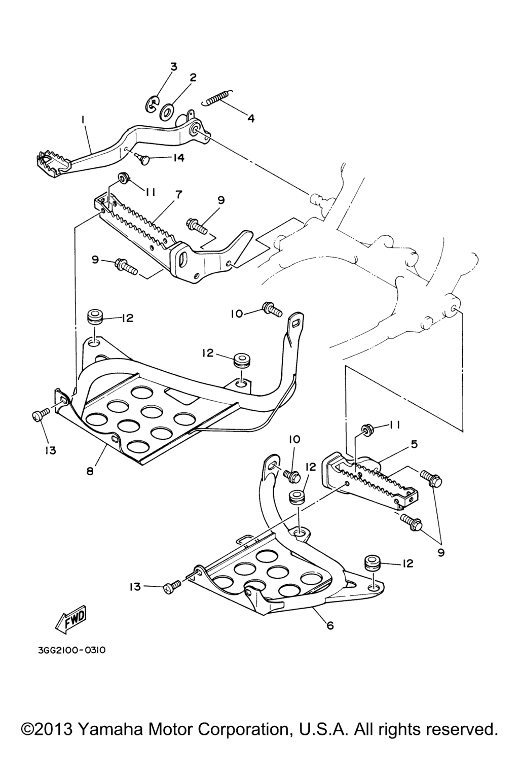 Схема узла Stand. Footrest