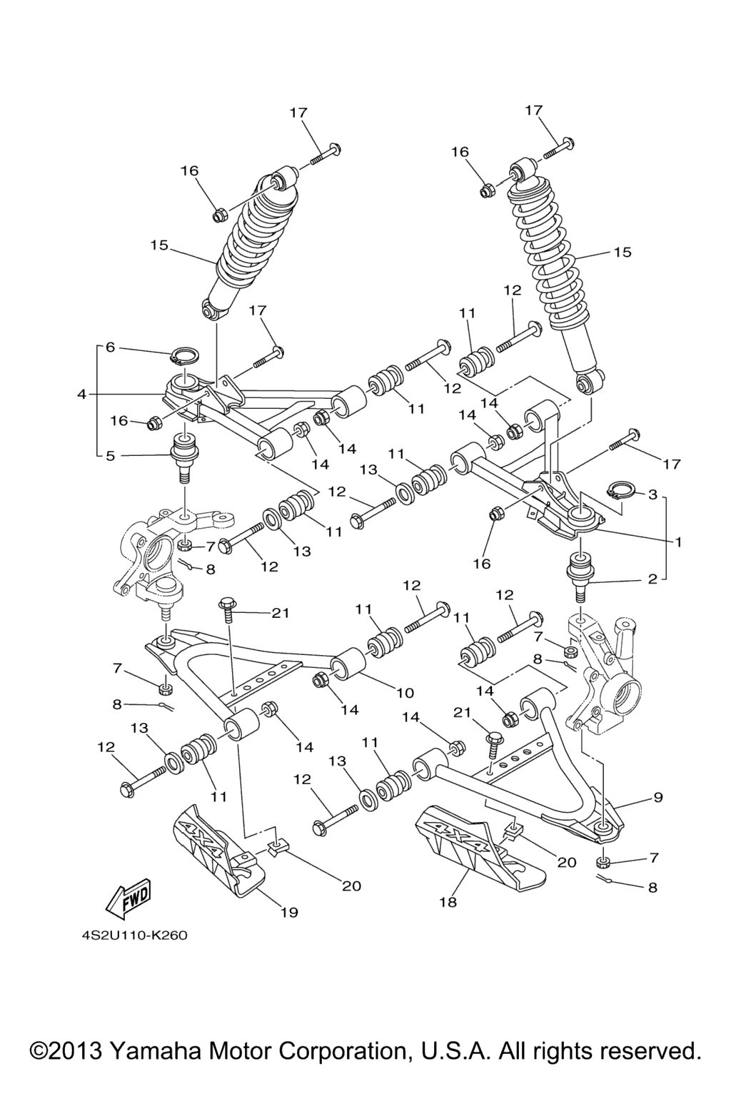 Схема узла Передняяsuspension Wheel