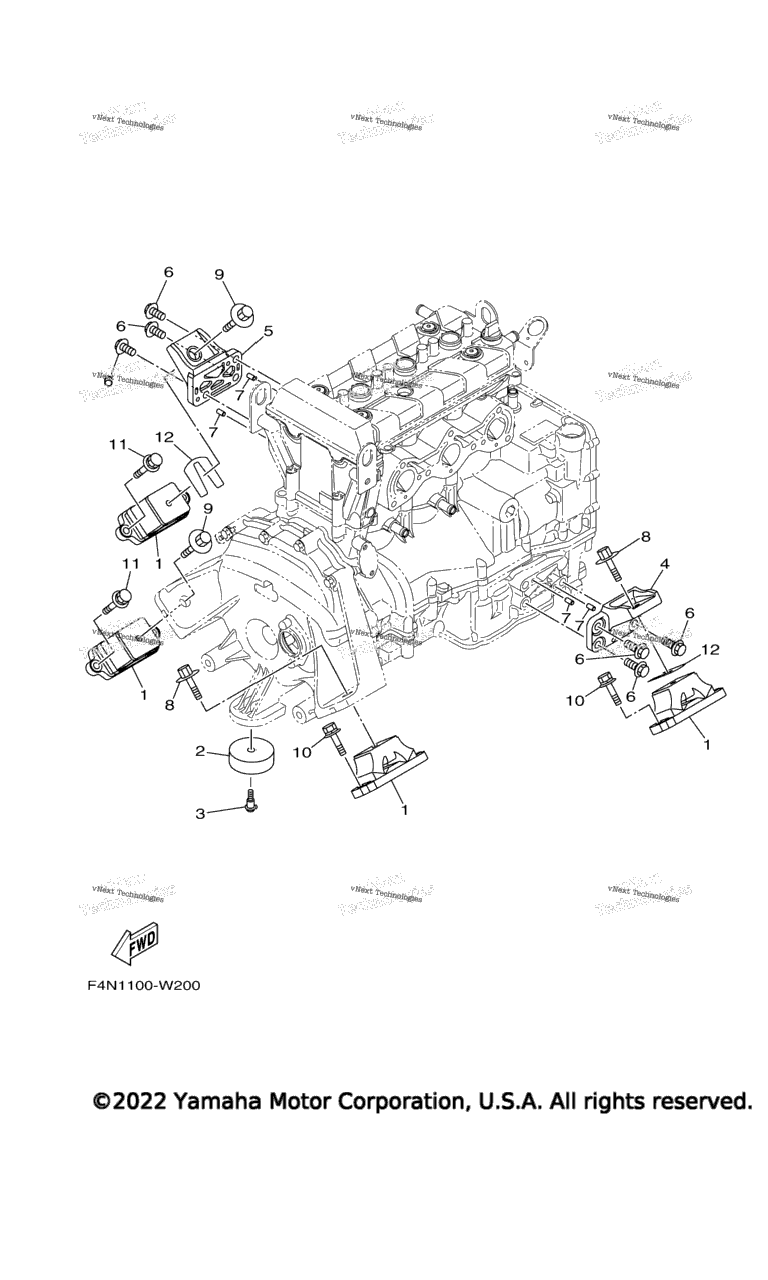 Схема узла Крепление Двигателя