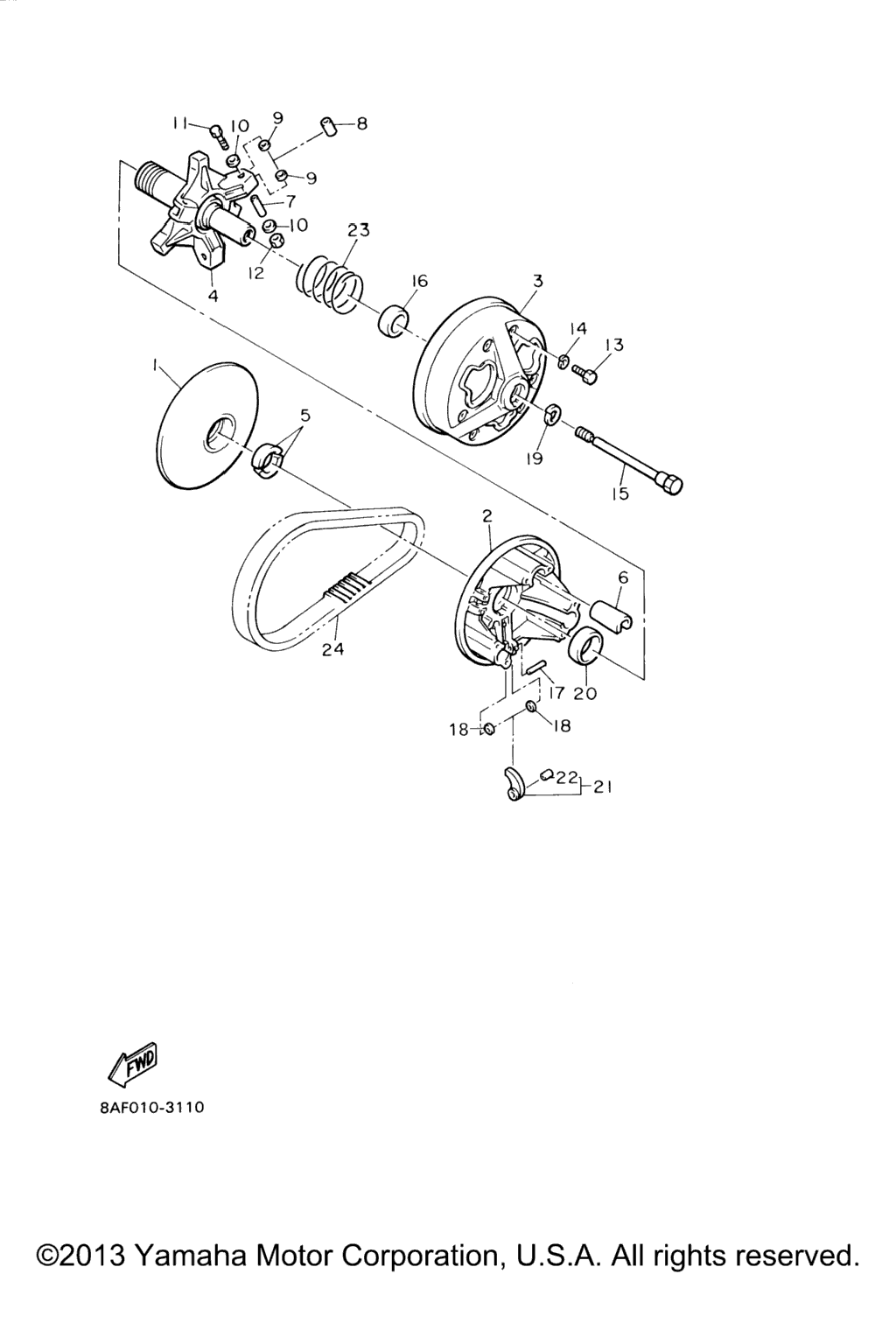 Схема узла Первичный Шкив