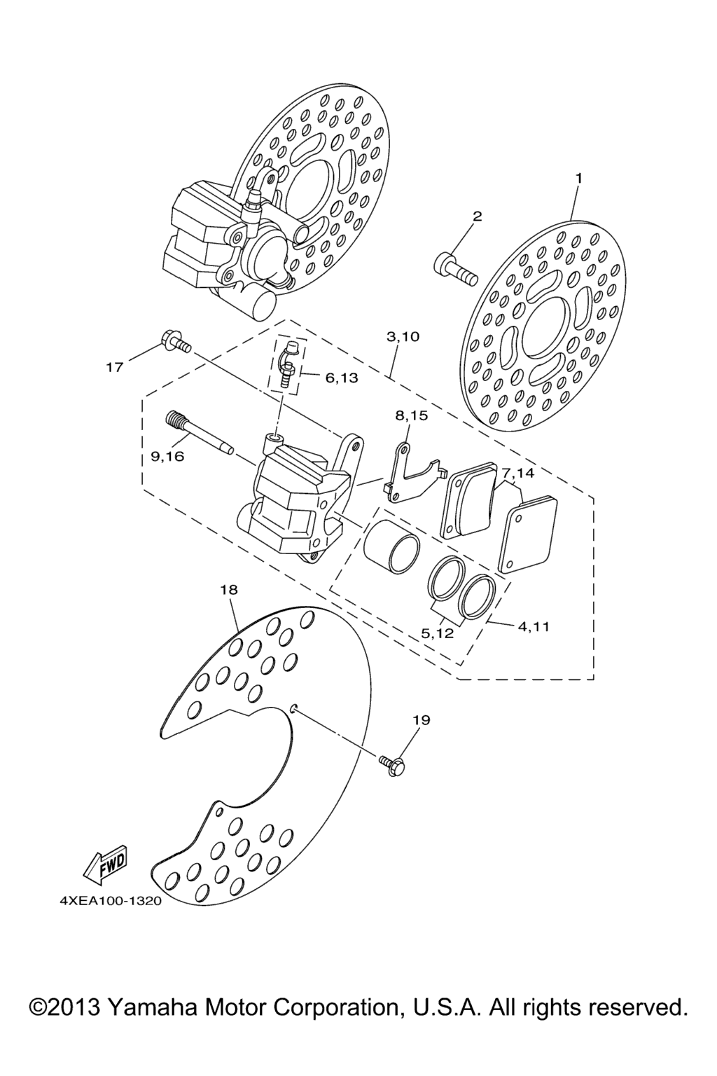 Схема узла Передний Тормозной Суппорт