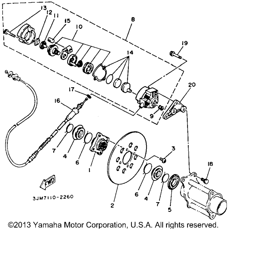 Схема узла Задний Тормозной Суппорт