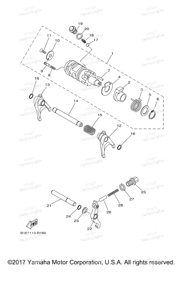 Схема узла Форк Переключателя Кулачка