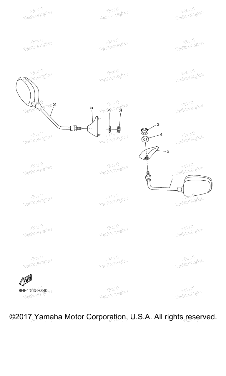 Схема узла Зеркала Заднего Вида