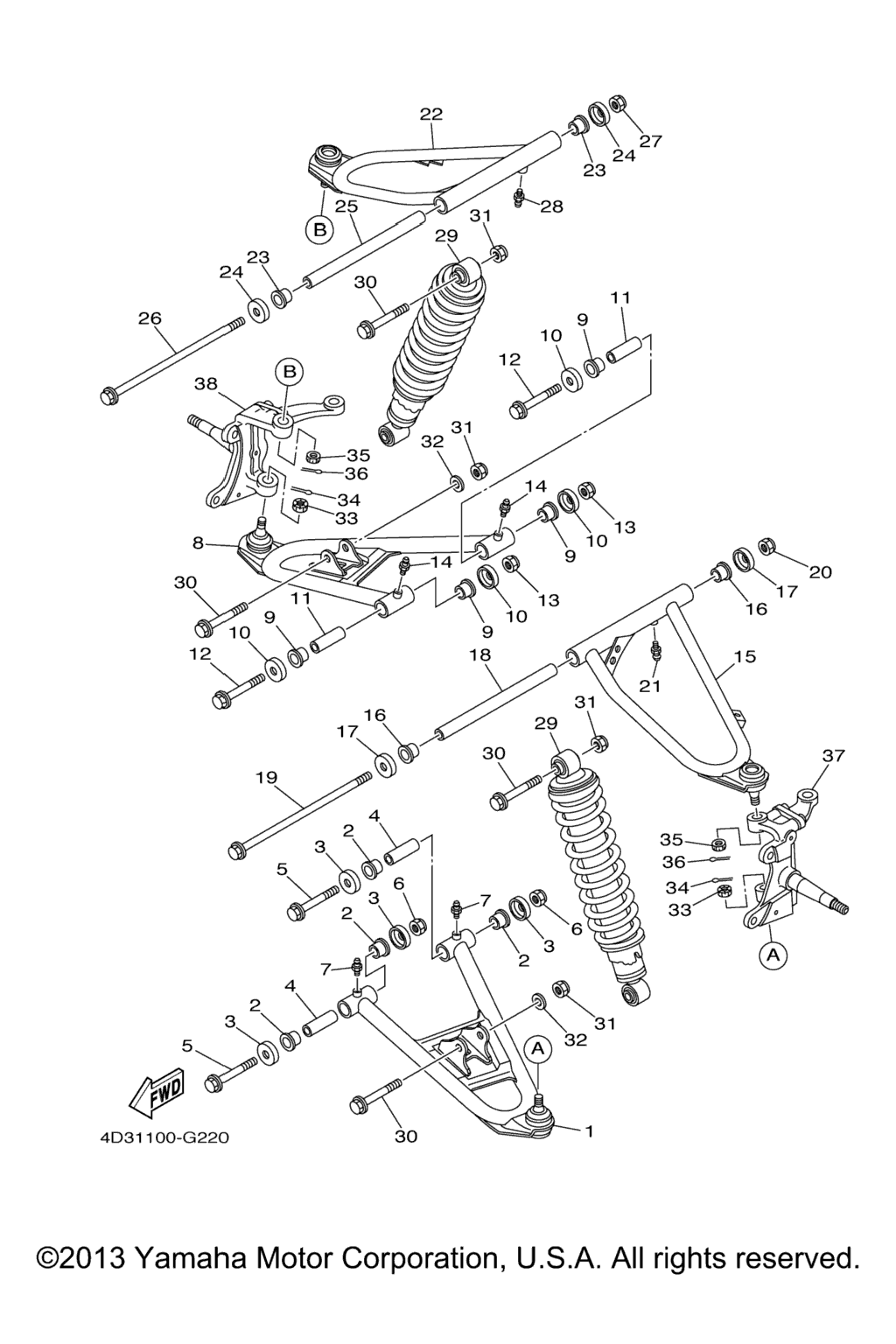 Схема узла Передняяsuspension Wheel