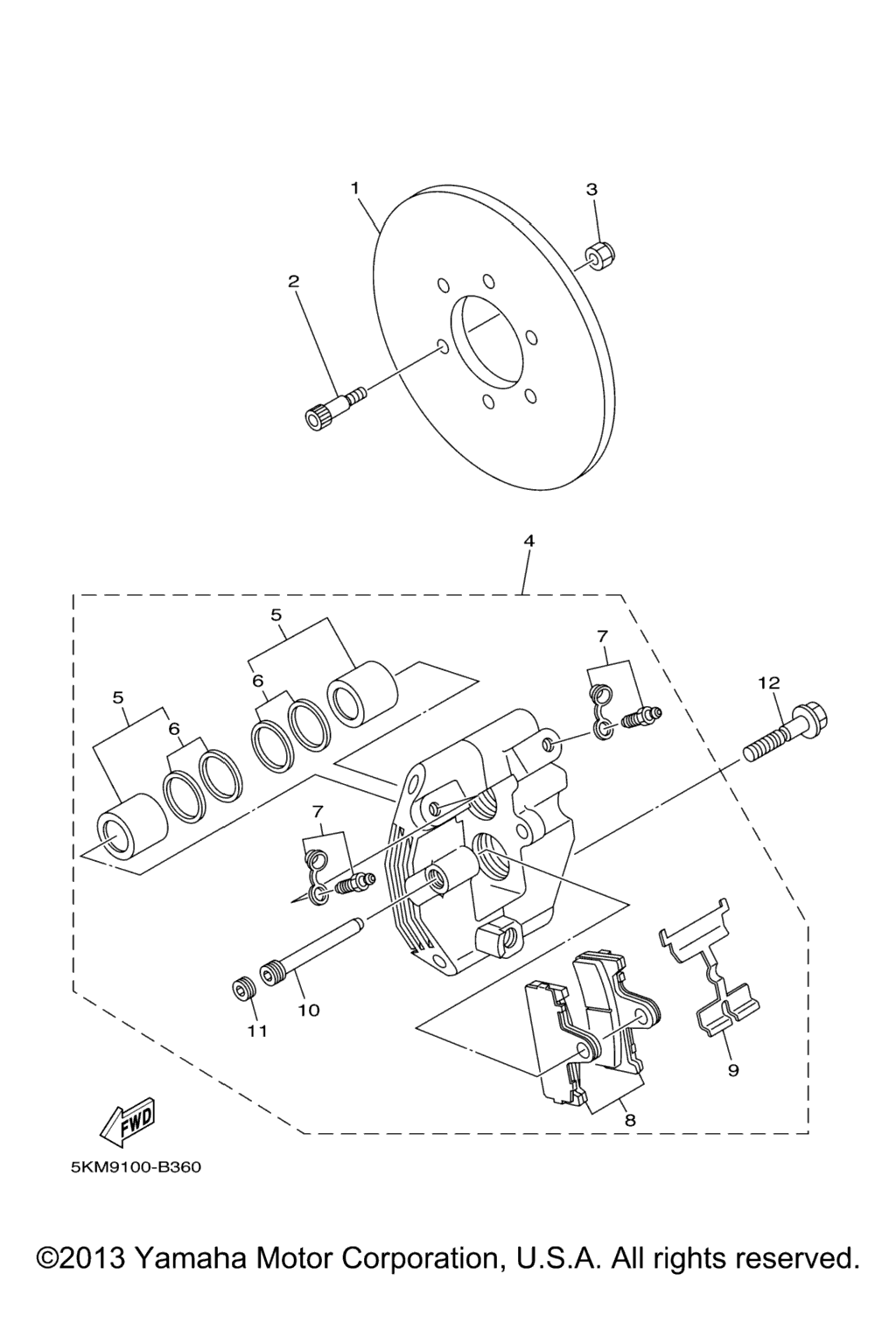 Схема узла Задний Тормозной Суппорт
