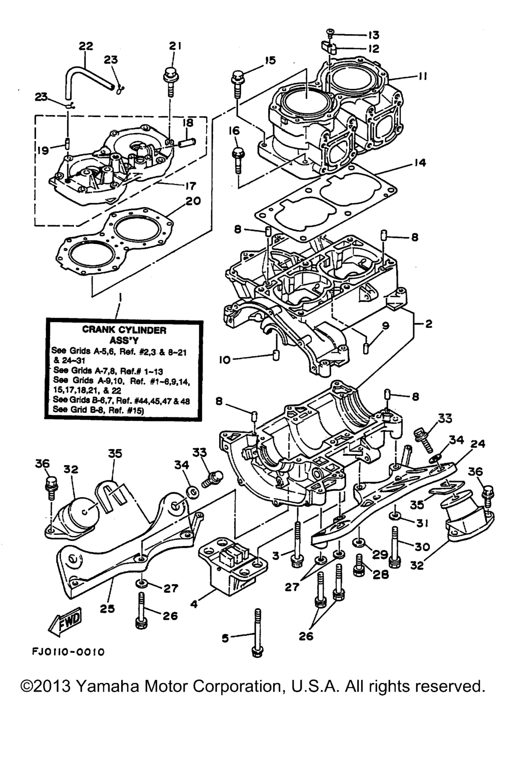Схема узла Цилиндр - Корпус Картера