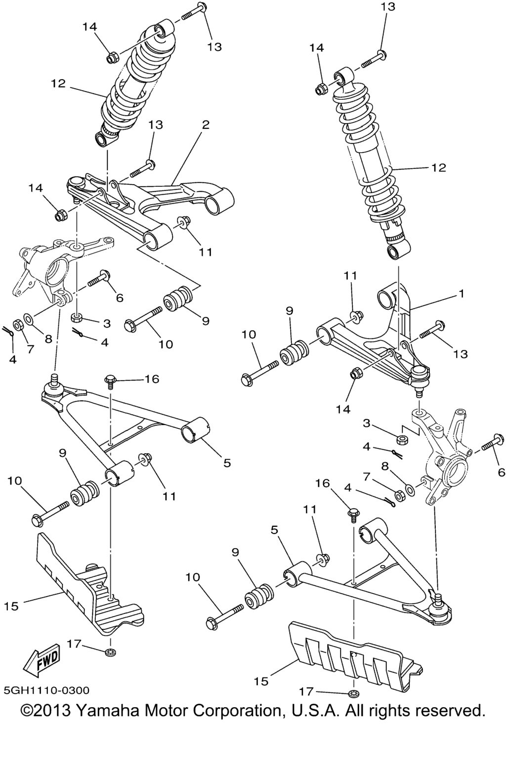 Схема узла Передняяsuspension Wheel