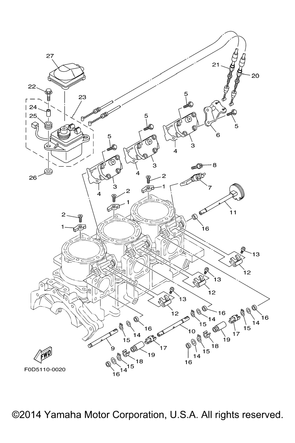 Схема узла Cylinder. Crankcase 2