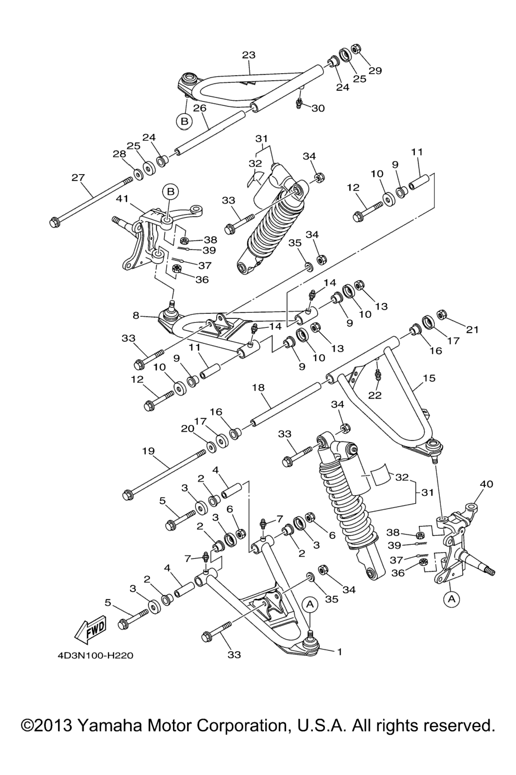 Схема узла Передняяsuspension Wheel