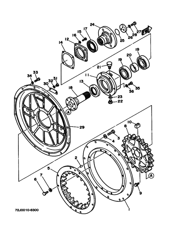 Схема узла Кожух Маховика (V850K 72M) Для Yamaha V850K