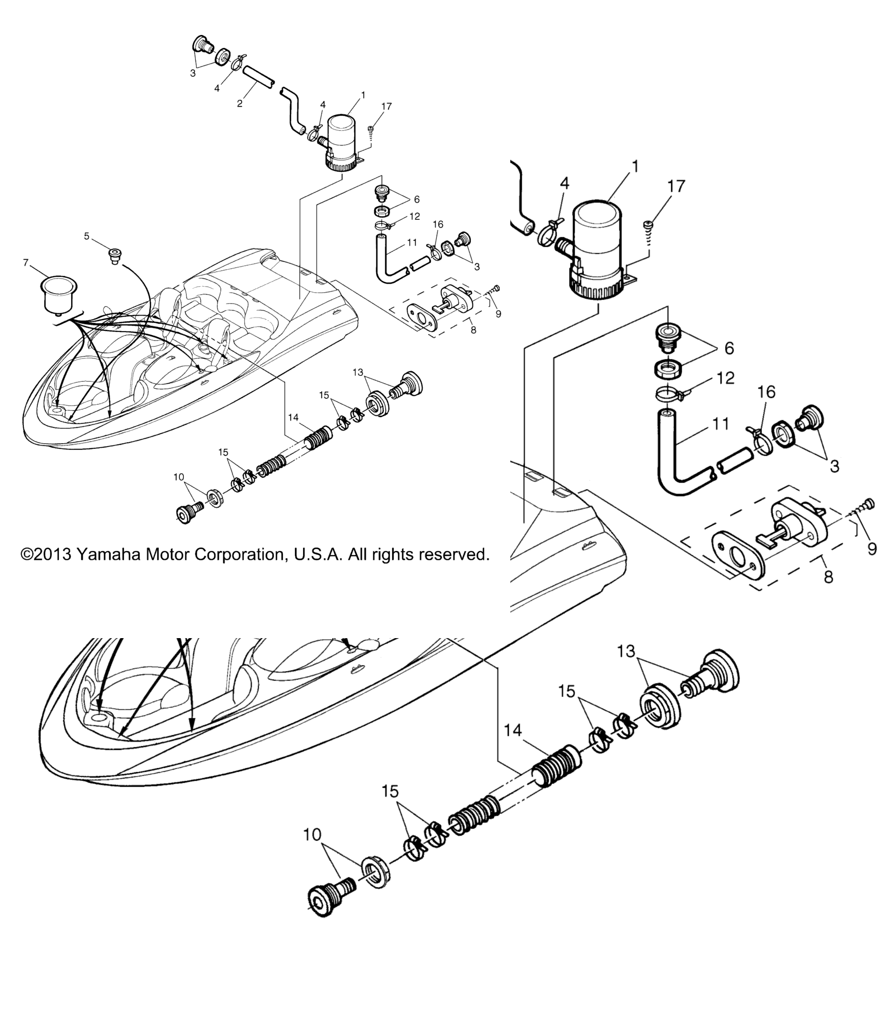 Схема узла Дренажные Fitting\'и Для Палубы