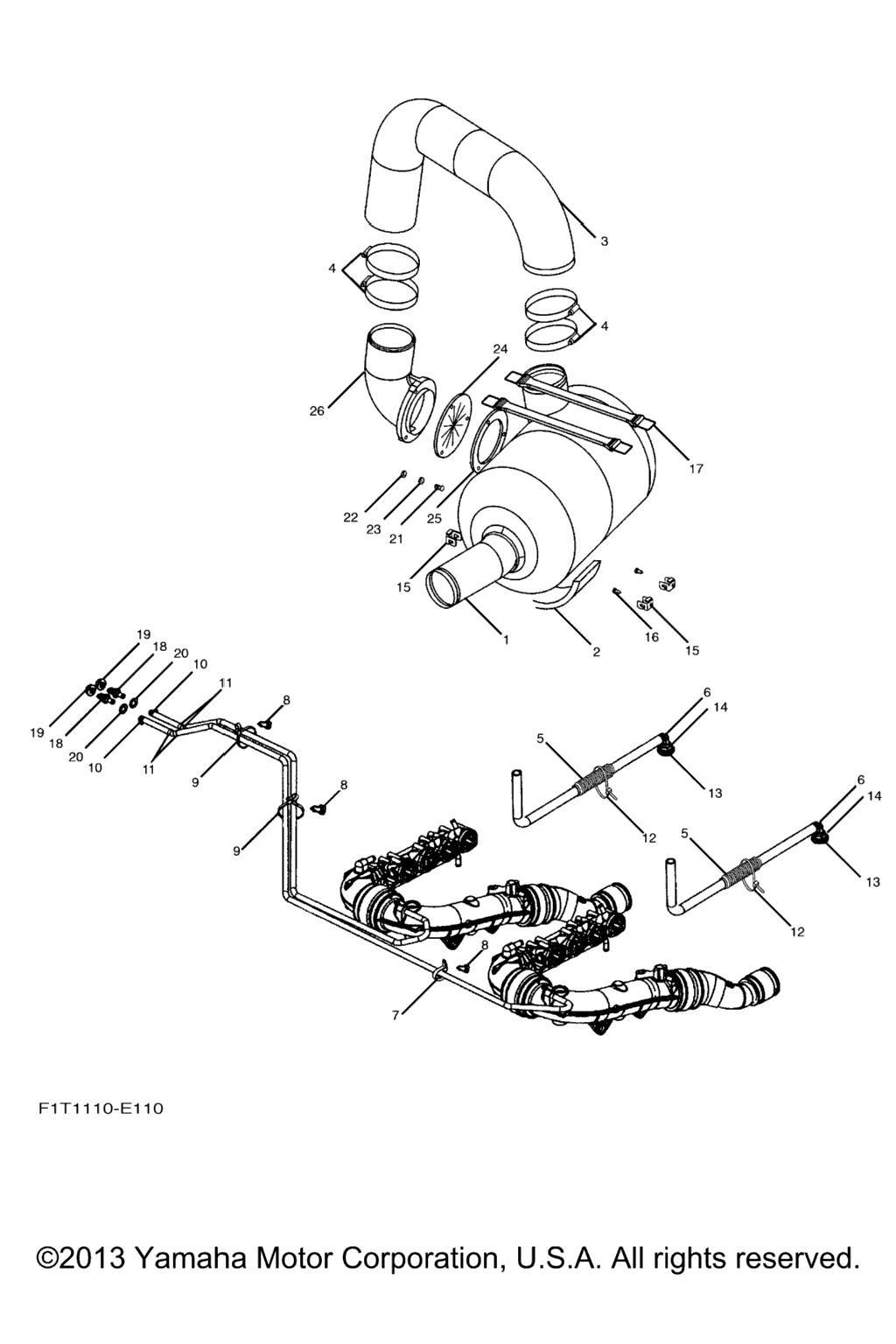 Схема узла Выхлопные Трубы 3