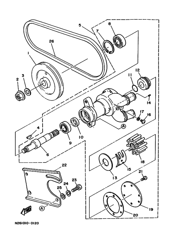 Схема узла Водяной Насос (ｶｲｽｲ) Для Yamaha Md202Kuh