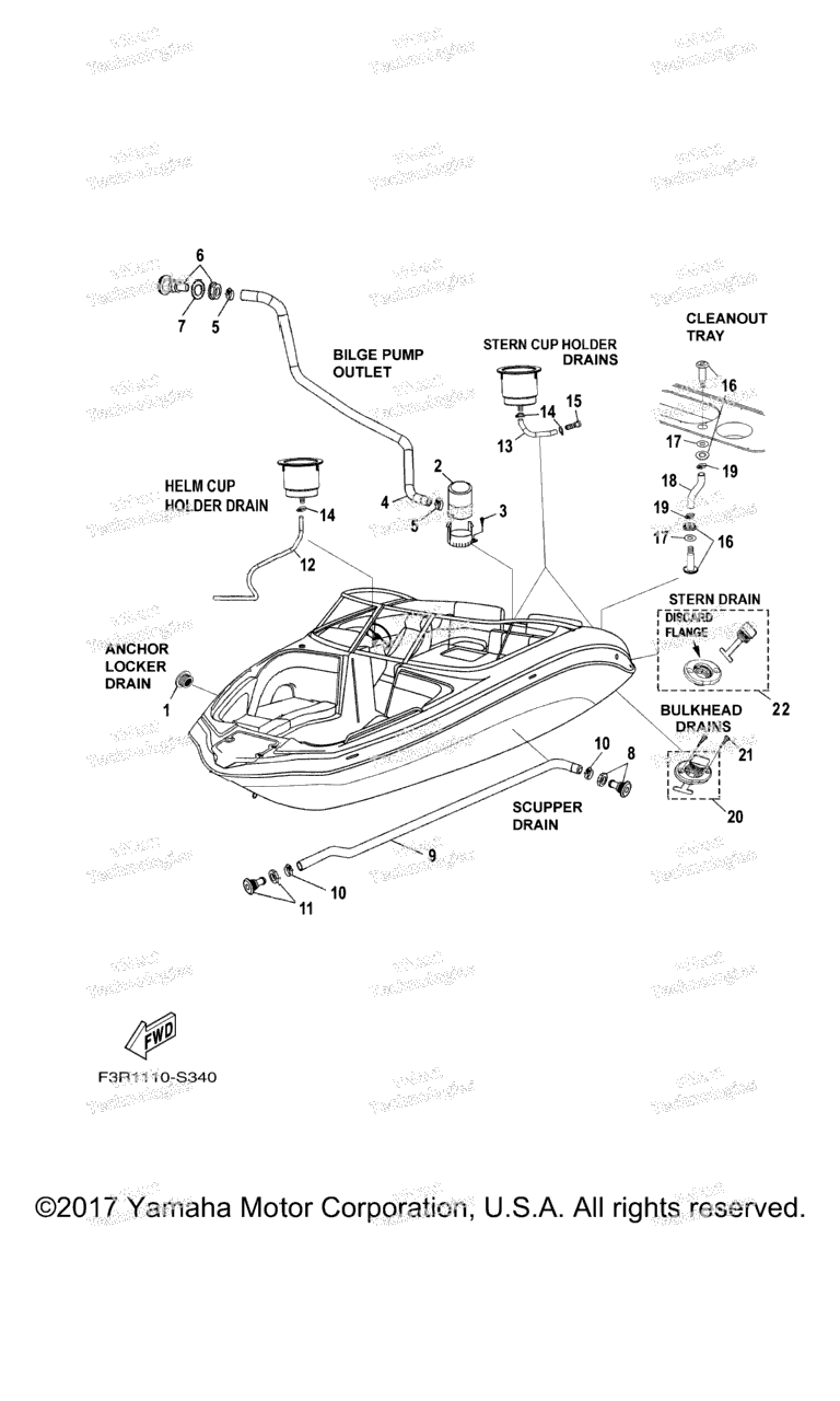 Схема узла Дренажные Fitting\'и Для Палубы