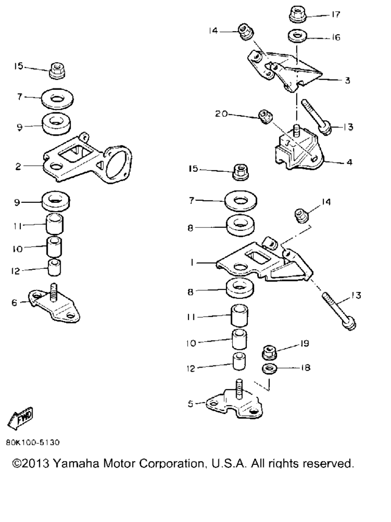 Схема узла Крепление Двигателя