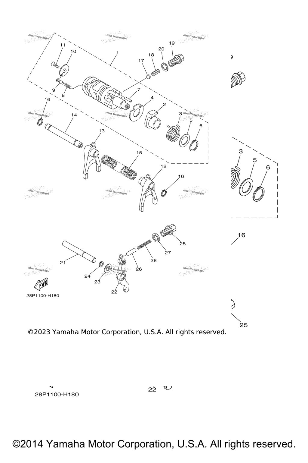 Схема узла Форк Переключателя Кулачка
