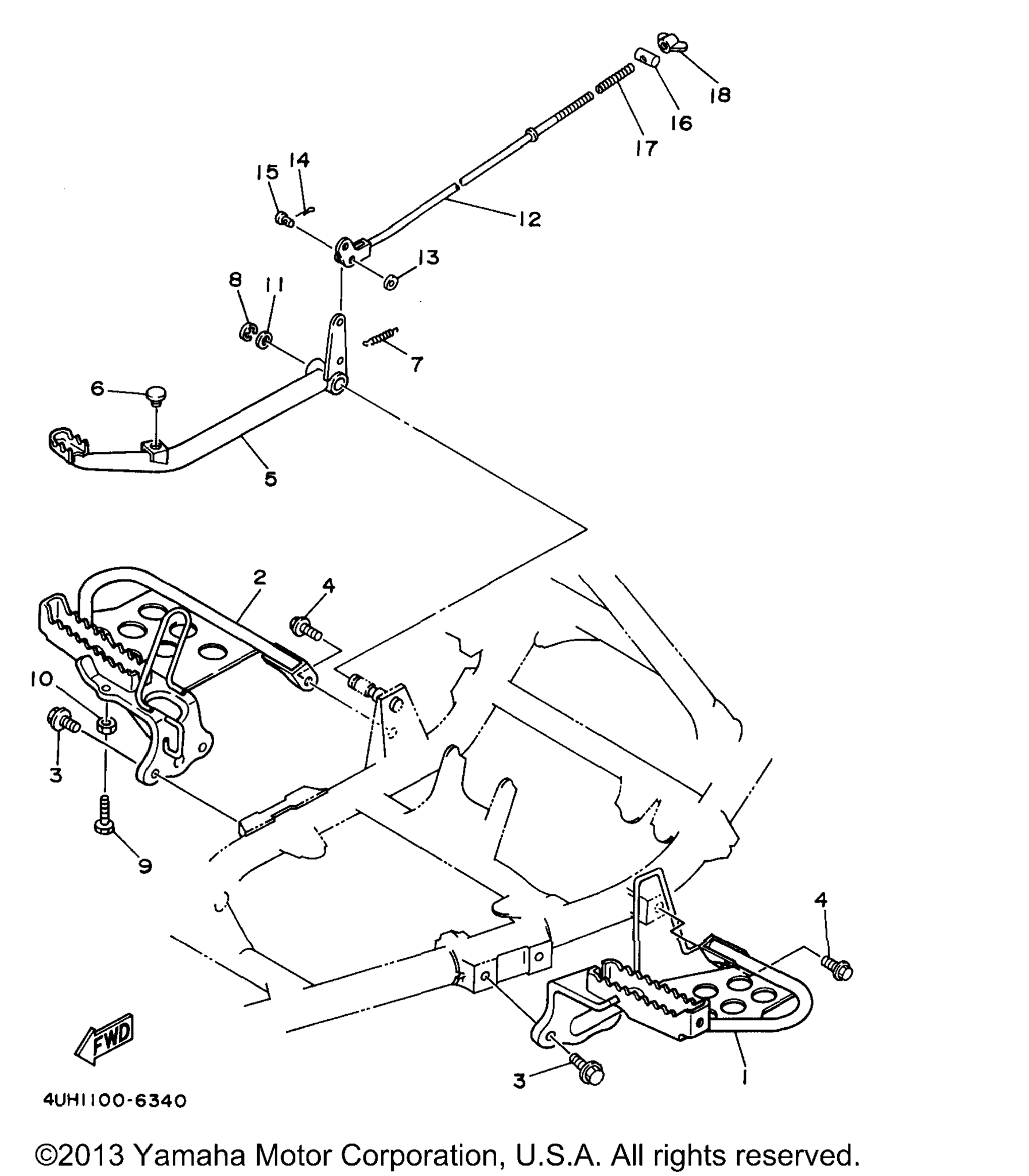 Схема узла Подставка - Подножка