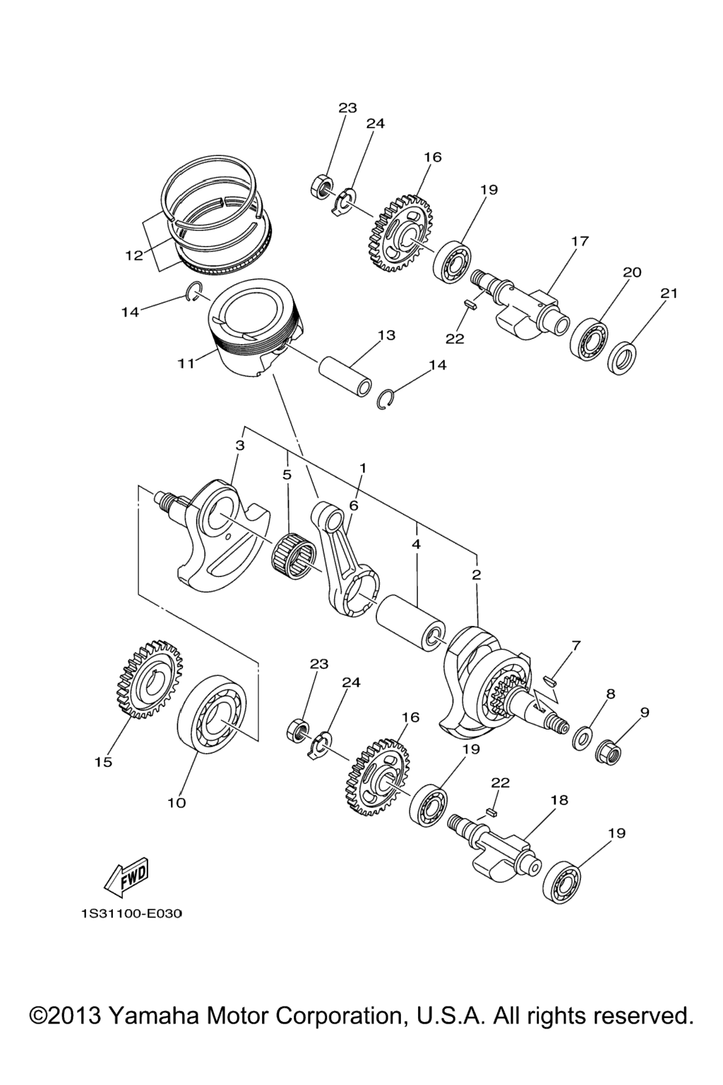 Схема узла Коленчатый Вал Поршень
