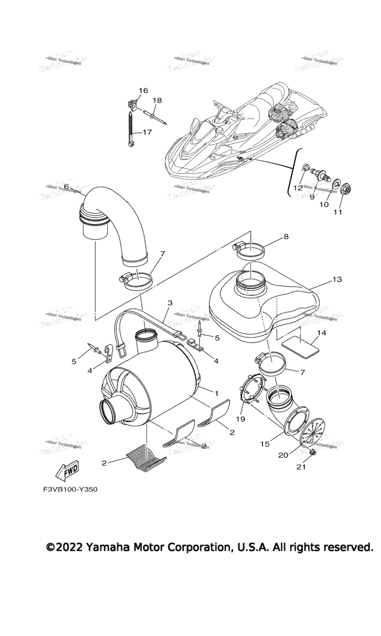 Схема узла Выхлопные Трубы 3
